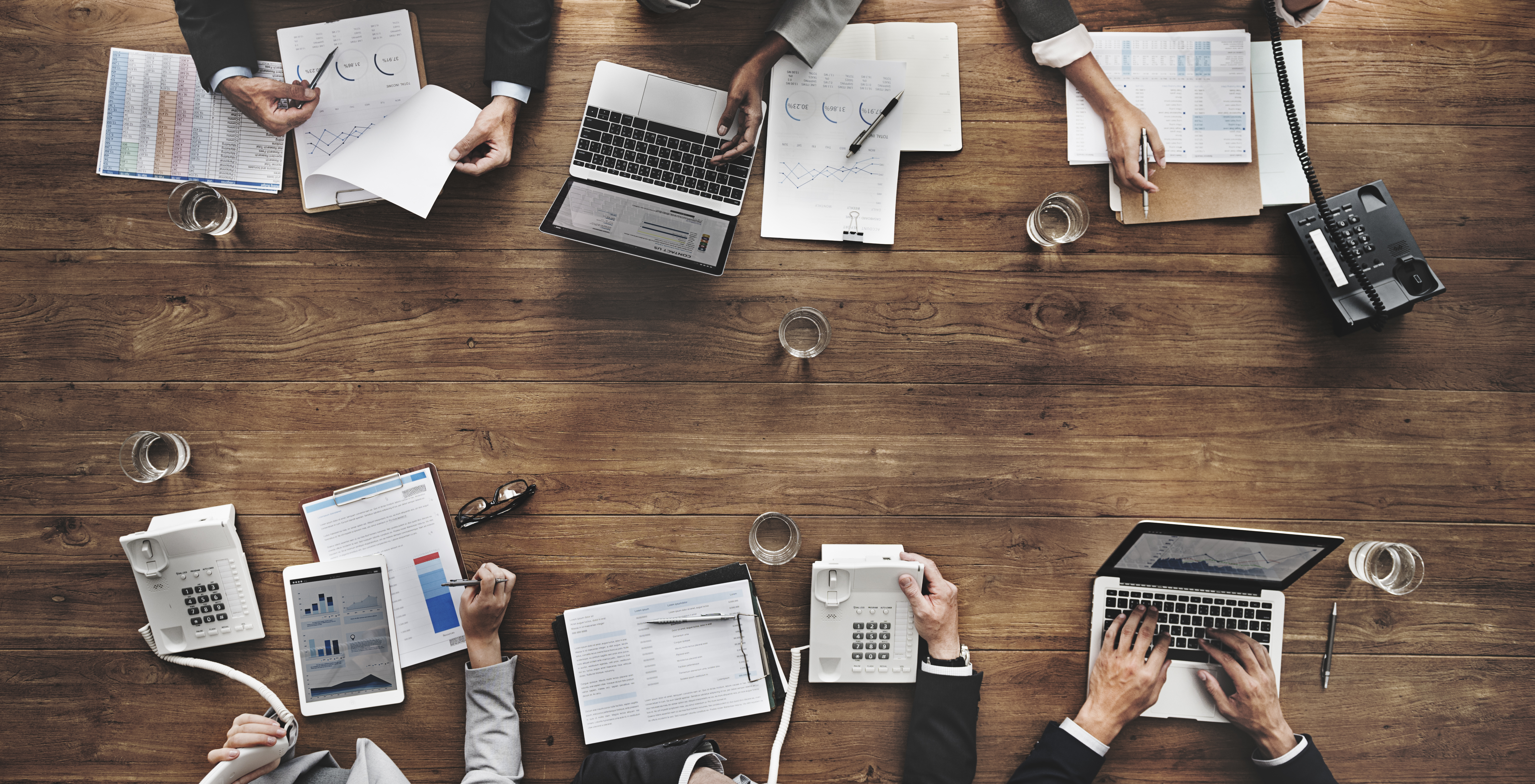 Business People Analyzing Statistics Financial Concept